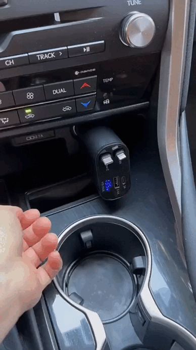 CarQust™ 100W Metal Fast Car Charger | 4-in-1 USB-C & Type-A Adapter