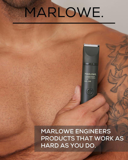 No. 145 Body Hair Trimmer for Men, Forest Black, Lightweight Waterproof Personal Groomer, Ceramic Blades, Adjustable Comb Lengths & Rechargeable Battery for Head to Toe Male Grooming